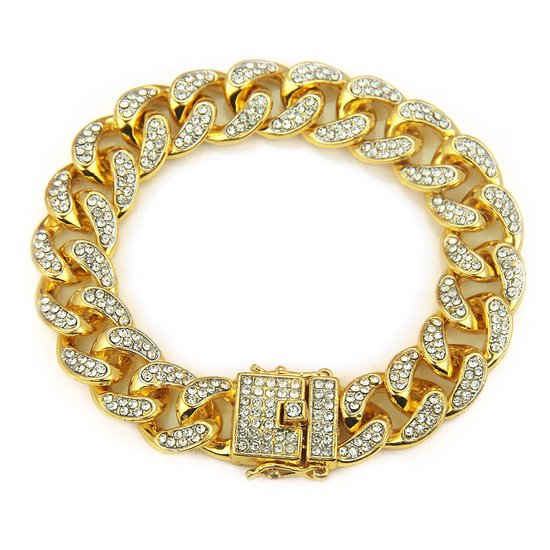 "Frosted Elegance: Men's Iced-Out Bracelet"