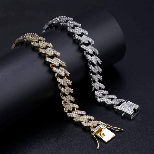 "Frosted Elegance: Men's Iced-Out Bracelet"